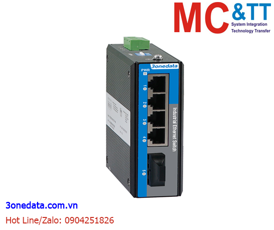 Switch công nghiệp 4 cổng PoE Ethernet + 1 cổng quang 3Onedata IES2105-4P1F-P48