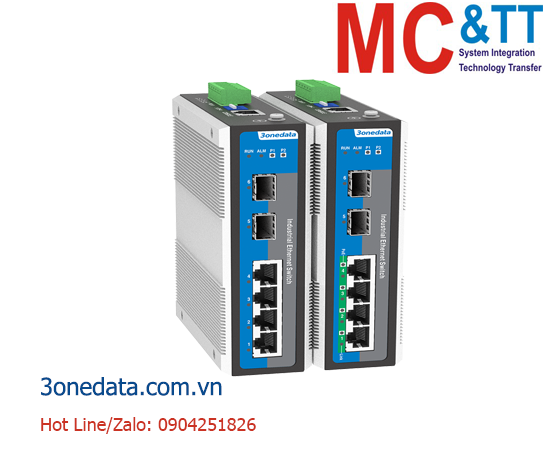 Switch công nghiệp quản lý 4 cổng Gigabit Ethernet + 2 cổng 2.5G SFP 3Onedata IES6306-4GT2HS-2P48